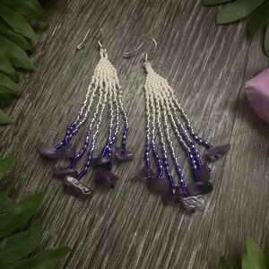 Fringe Earrings. Featuring real amethyst and 925 sterling silver